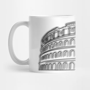 Minimalist Rome Colosseum Drawing Mug